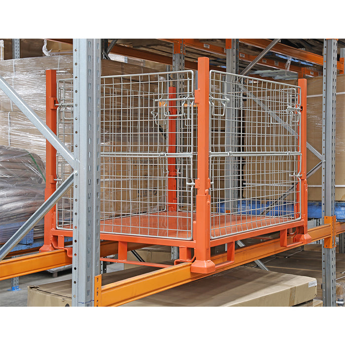 Stillage Mesh Cage on Pallet Racking
