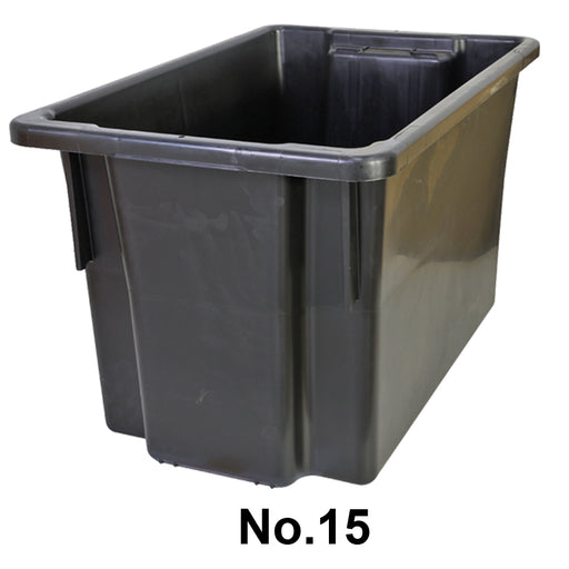 No. 15 Bins - 645x413x397mm (LxWxD) - 68L Black Recycled