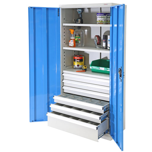 Heavy Duty Industrial Storage Cabinets 6 Drawer Cabinet ( 5 x 100mm & 1 x 200mm drawers)